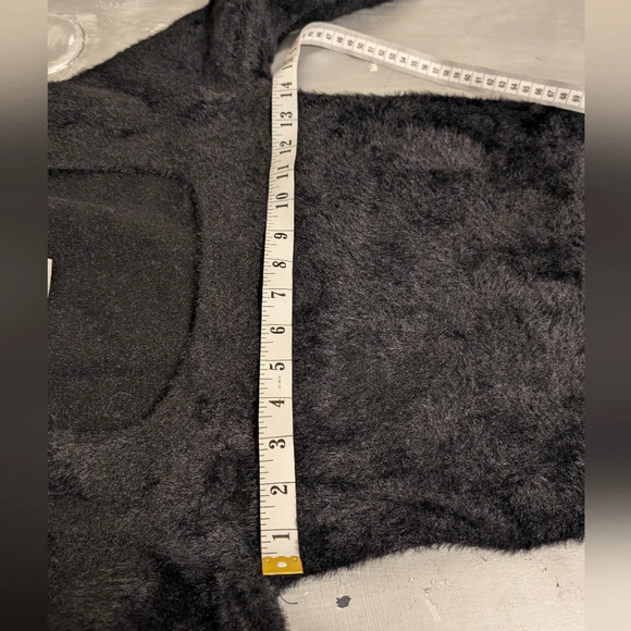 Aritzia Sunday Best Fuzzy Black Long Sleeve Mini Dress (Montgomery Dress) Size M - Picture 6 of 10